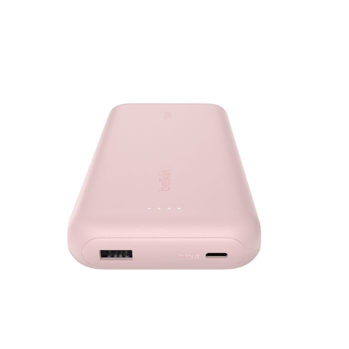 Batería Portátil Belkin de 20.000mAh (30W, USB-C, PD, Rosa)