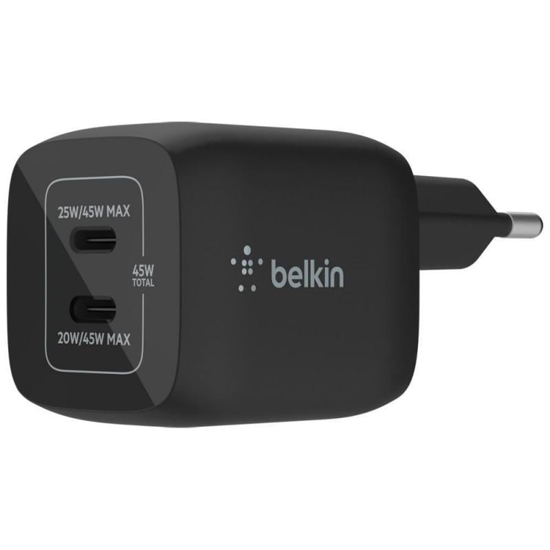 Cargador Belkin de 45W (USB-C, PD 3.0, PPS, Negro)