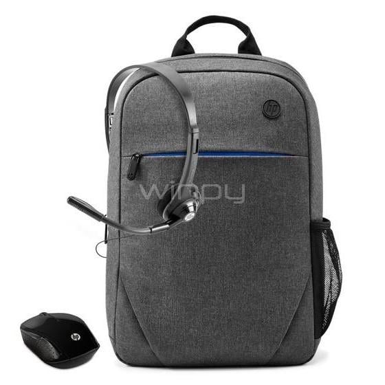 Kit de Accesorios HP para Ofimática (Mochila + Mouse + Audífonos)