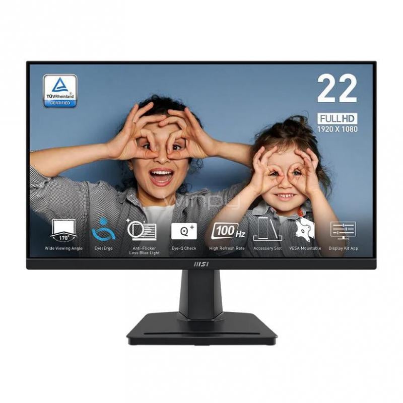 Monitor MSI PRO MP225V de 21.45” (VA, Full HD, 100Hz, 1ms, HDMI+VGA, VESA)