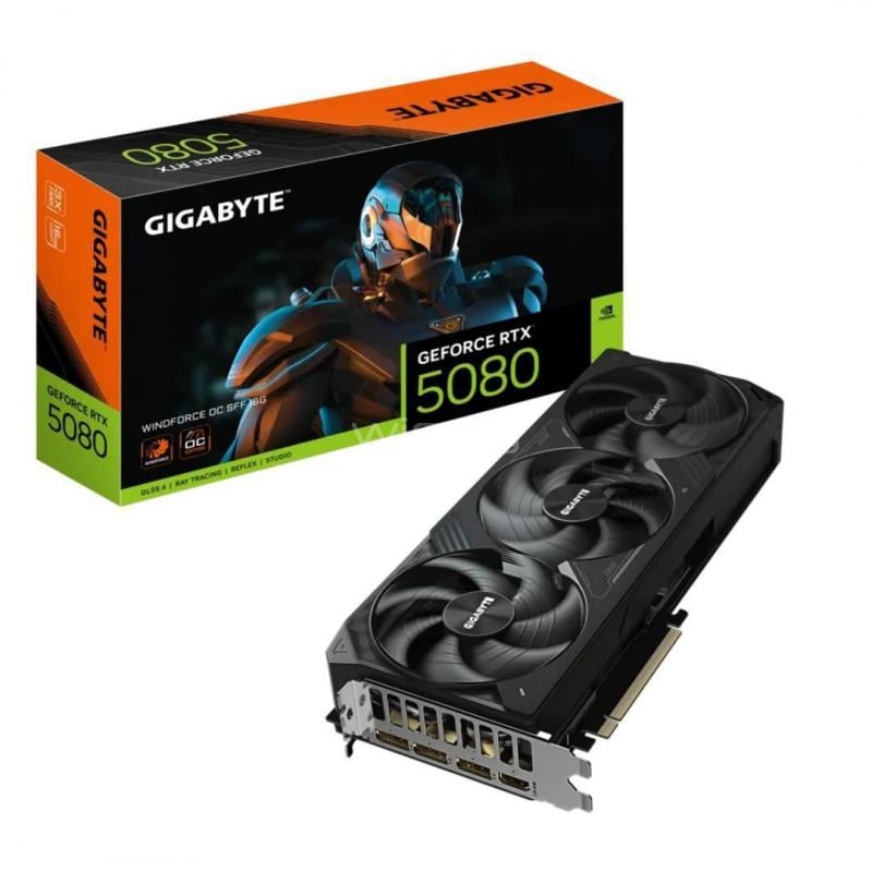 Tarjeta gráfica Gigabyte GeForce RTX 5080 WINDFORCE OC de 16GB GDDR7