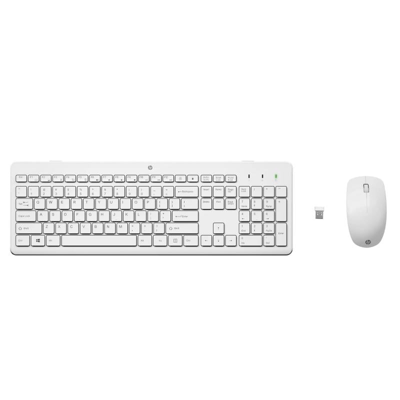 Kit Teclado + Mouse Inalámbrico HP Combo 230 (Dongle USB, Blanco)