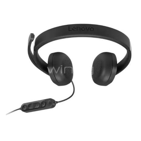 Auriculares Lenovo 5000 Wired VoIP Headset Teams (Micrófono, USB, Negro)