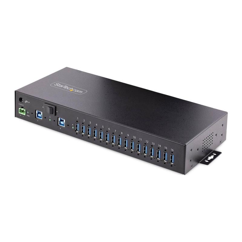 Hub Industrial StarTech de 16 Puertos (USB 3.0, Metal, Rack/DIN)