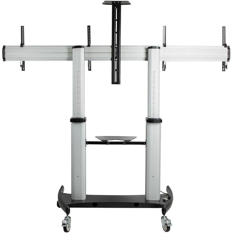 Soporte Pedestal con Ruedas StarTech para Dos TV (Negro, Plata)