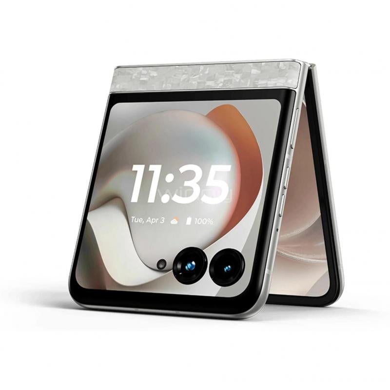 Celular Motorola Razr 70 de 6.9” (MediaTek Dimensity 7450X, 12GB RAM, 512GB Internos, Blanco)