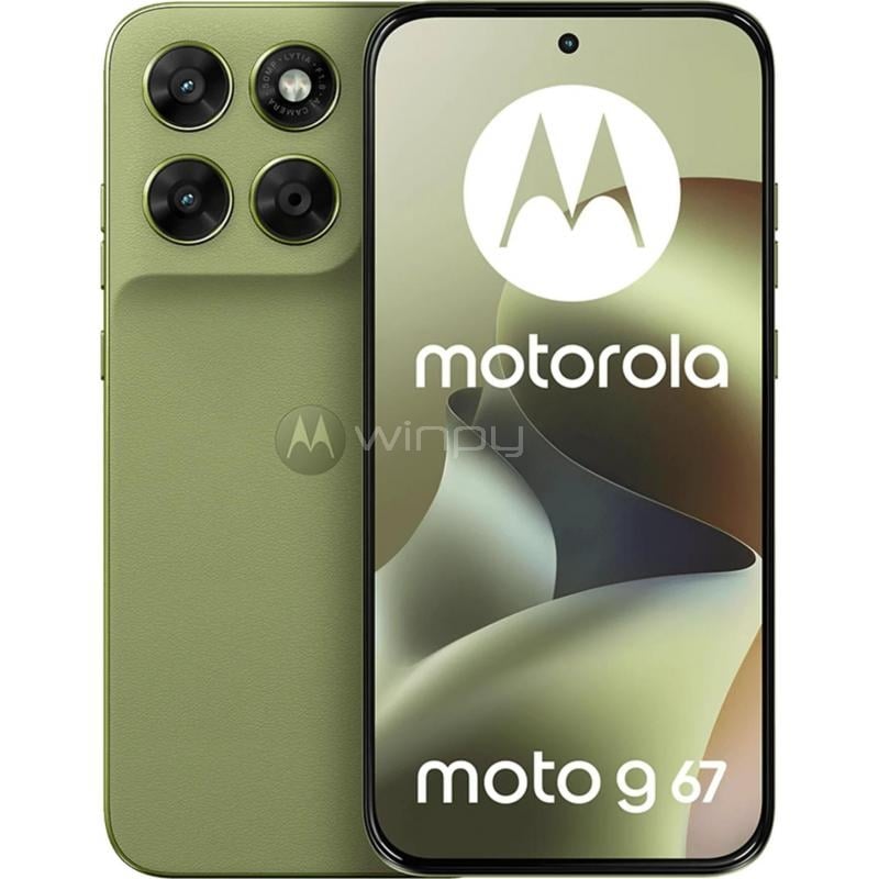 Celular Motorola Moto G67 de 6.78” (MediaTek Dimensity 6300, 4GB RAM, 256GB Internos, Lima)