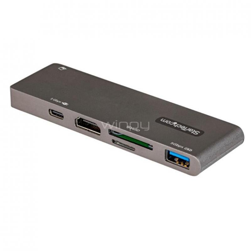 Adaptador Multipuerto HUB StarTech (USB-C a HDMI, USB-A, USB-C, SD, MicroSD)