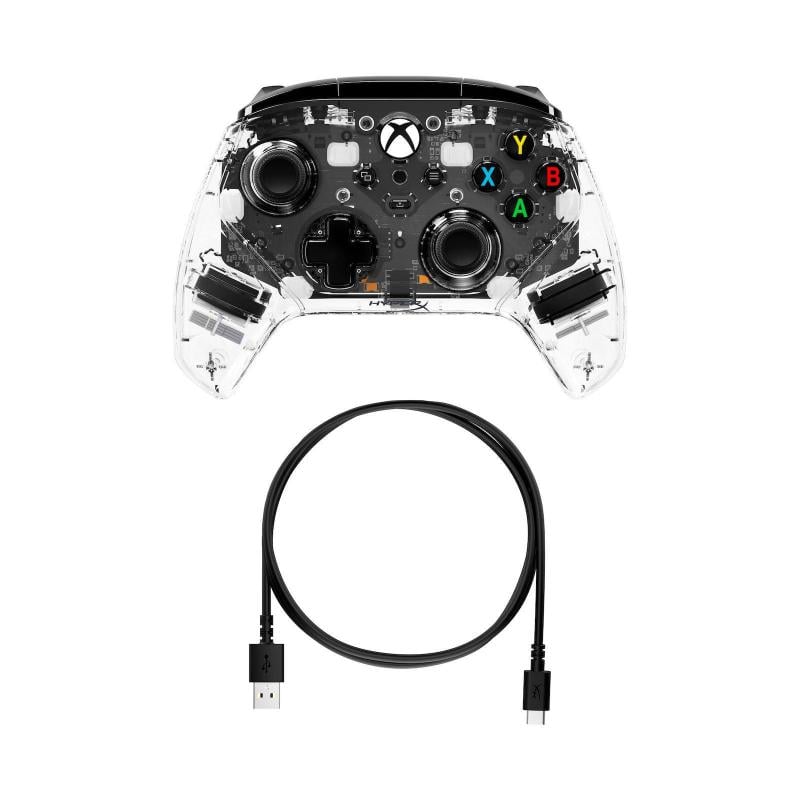 Joystick HyperX Clutch Gladiate RGB (con Cable para Xbox/PC, Transparente)
