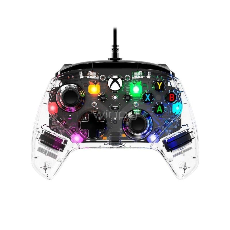 Joystick HyperX Clutch Gladiate RGB (con Cable para Xbox/PC, Transparente)