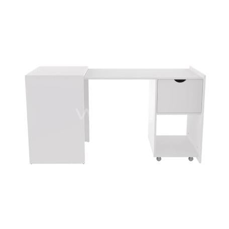 Escritorio Expandible Plegable Xtech XTF-CD210 (Ruedas, Cajón, Repisa, Blanco)