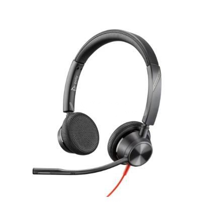 Audífonos Poly Blackwire 3325 (USB-C, Conector 3.5mm, Certificado Teams, Negro)