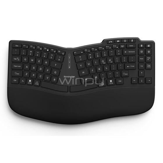 Teclado Inalámbrico Kensington Pro Fit KB675 EQ TKL (Ergonómico, Dongle USB/Bluetooth, Negro)