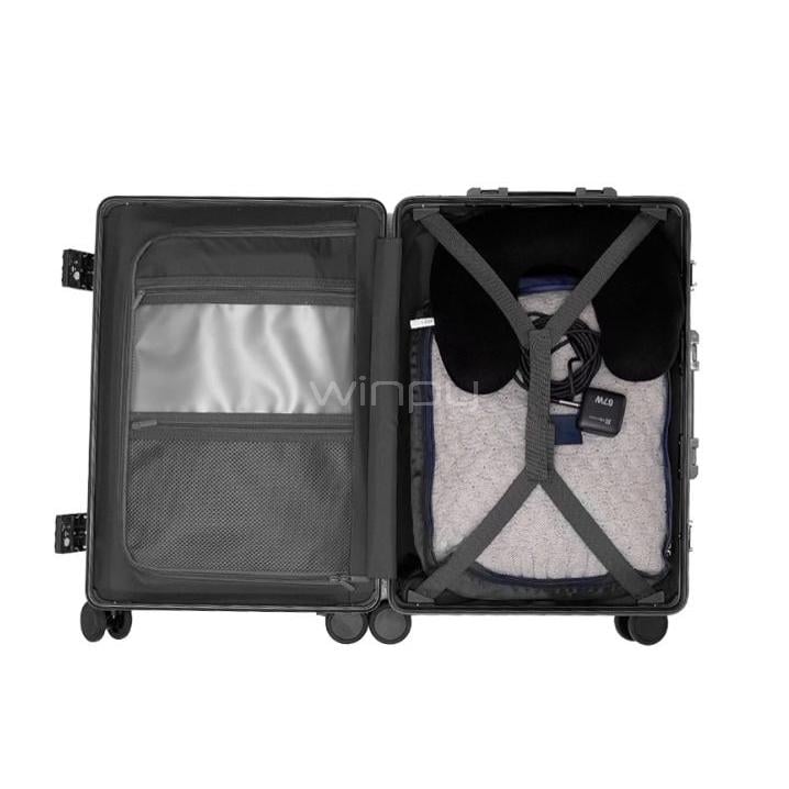 Maleta de viaje Klipxtreme KNL-500 de 20“ (Doble Cerradura, Ruedas 360, Conectores USB, Gris Oscuro)