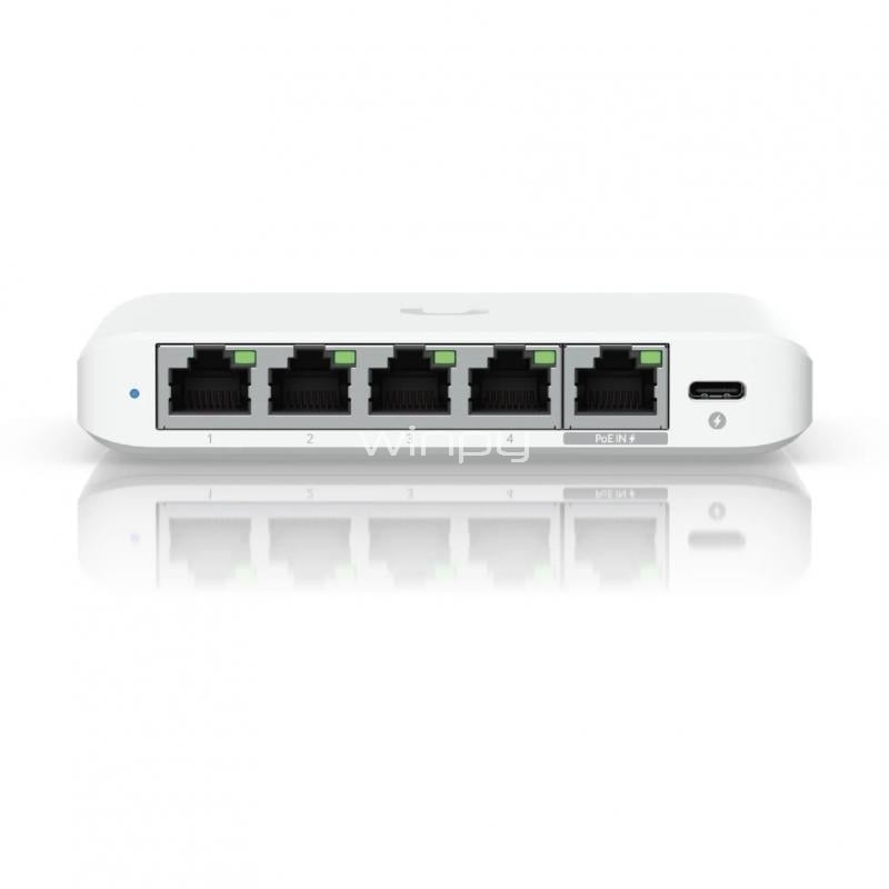 Switch Ubiquiti UniFi Flex Mini de 5 Puertos (Gestionado, 2.5GbE RJ45, PoE/USB-C)