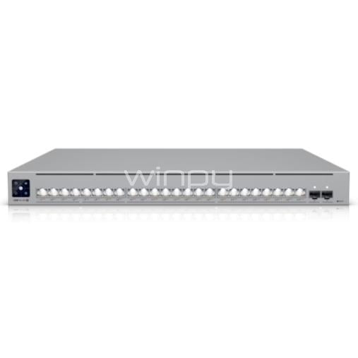 Switch Ubiquiti UniFi Pro XG 24 PoE de 24 Puertos (SFP28, L3, Etherlighting, 460 Gbps, PoE+++ 90W)