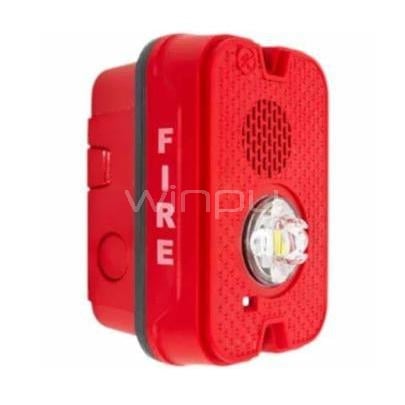 Sirena Estroboscópica Notifier P2GRKLED (LED, 2 Hilos, Pared, Exterior, Rojo)