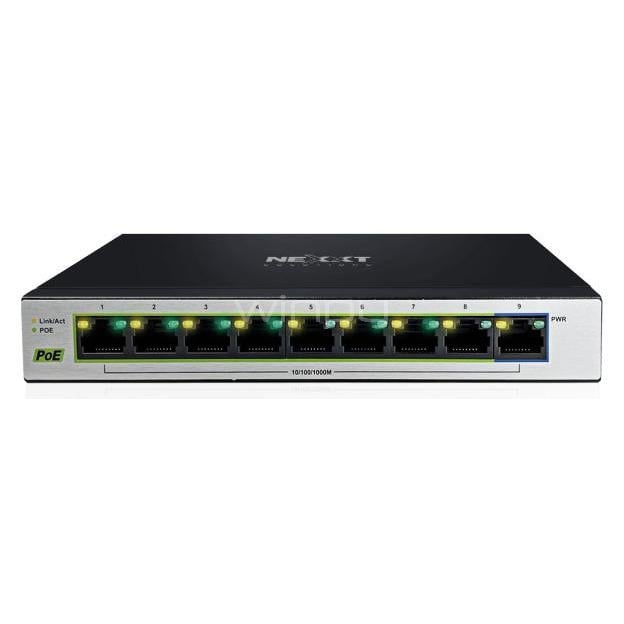 Switch Nexxt Solutions Vertex V900P de 9 Puertos (Gigabit, PoE+ 60W, 18 Gbps)