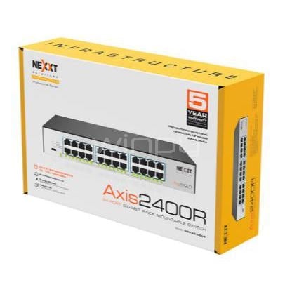Switch Nexxt Axis2400R de 24 Puertos (Gigabit, Bastidor, 48 Gbps, 13W)