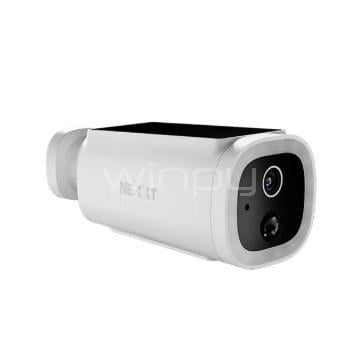 Cámara inteligente Wi-Fi Nexxt de dos vías (2K 4MP, Panel Solar, Sirena)