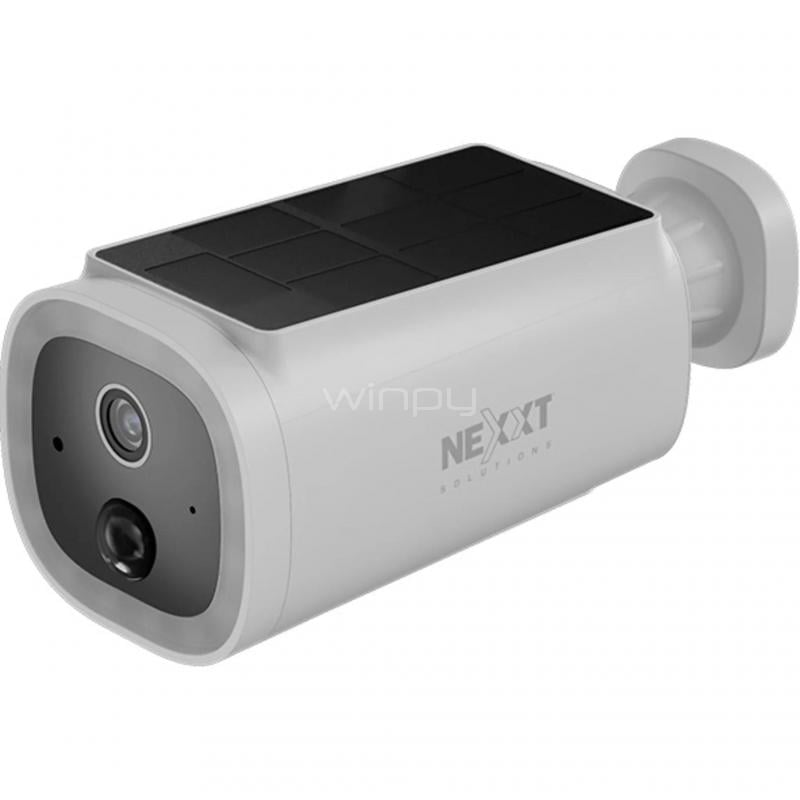 Cámara inteligente Wi-Fi Nexxt de dos vías (2K 4MP, Panel Solar, Sirena)