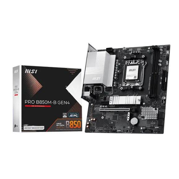Placa Madre MSI PRO B850M-B GEN 4 (AM5, DDR5 8200MHz, M.2 x2, Micro ATX)