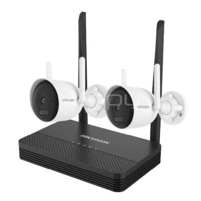 Kit de Cámara Bullet + NVS Hikvision (2MP, Full HD, CMOS, H.265, Visión Nocturna, Wi-Fi PTDome, IP66)