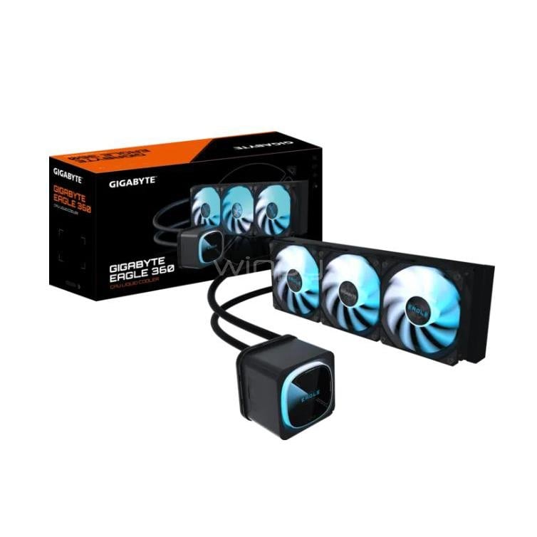 Refrigeración Líquida Gigabyte EAGLE 360 (LGA1851/AM5, 120mm x3, 3200rpm, Negro)