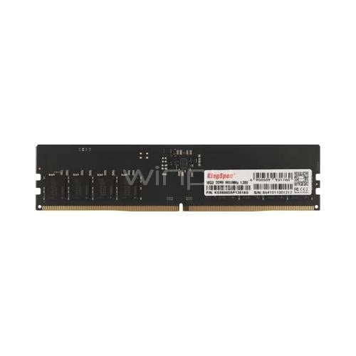 Memoria RAM KingSpec de 16GB (DDR5, 5200MHz, 1.2V, UDIMM)
