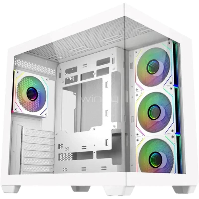 Gabinete Gamer Cooler Master Elite 681 (ATX, Vidrio Templado, 4 Ventiladores ARGB, Blanco)