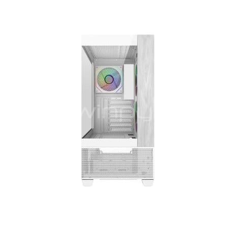 Gabinete Gamer Cooler Master Elite 690 Wood (ATX, Vidrio Templado, 3 Ventiladores ARGB, Blanco)