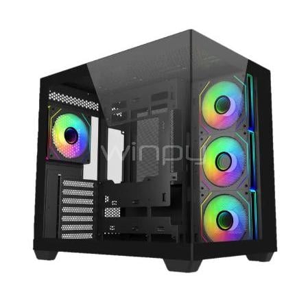 Gabinete Gamer Cooler Master Elite 681 (ATX, Vidrio Templado, 4 Ventiladores ARGB, Negro)