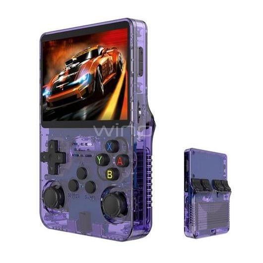 Consola Retro Portátil R36S de 128GB (Recargable, Morado)
