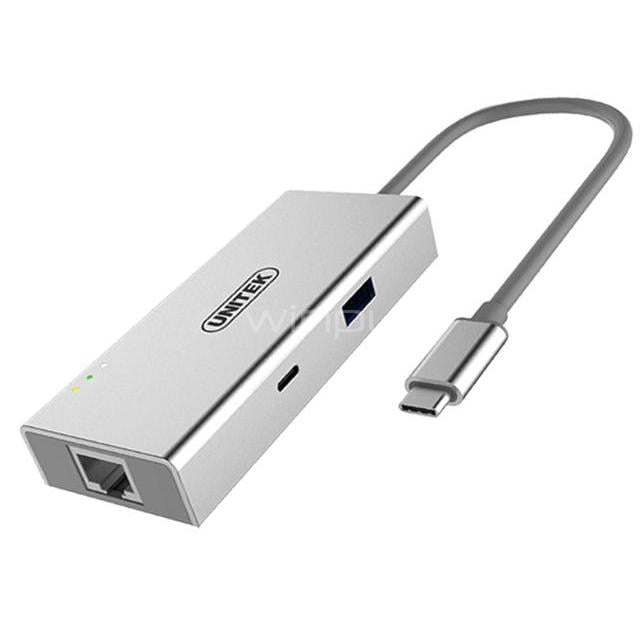 Adaptador Multipuerto HUB Generico (USB-C a HDMI, USB-A, RJ45)