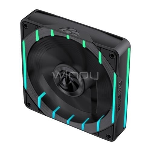 Ventilador GameMax Tornado T12 ARGB (120mm, PWM, Negro)