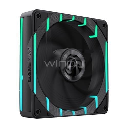 Ventilador GameMax Tornado T12 ARGB (120mm, PWM, Negro)