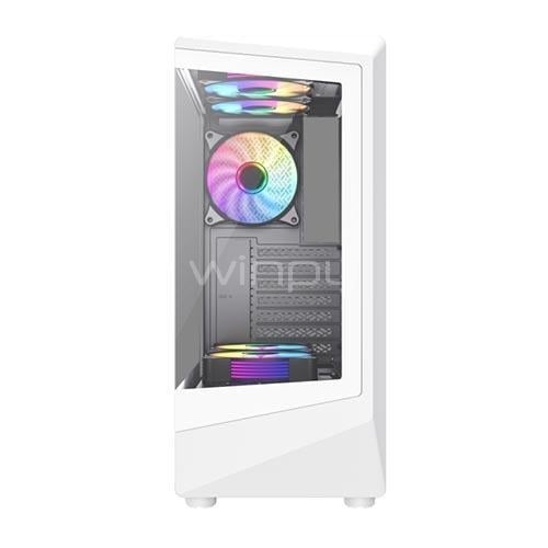 Gabinete Gamer GameMax Vista COC (ATX, Vidrio Templado, 4 Ventiladores ARGB, Blanco)