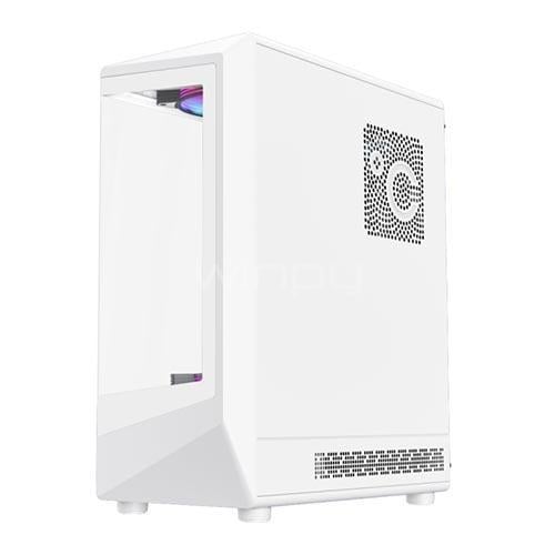 Gabinete Gamer GameMax Vista COC (ATX, Vidrio Templado, 4 Ventiladores ARGB, Blanco)