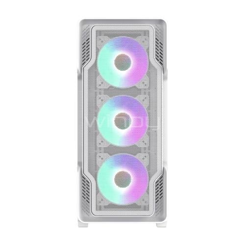 Gabinete Gamer GameMax Siege (ATX, Vidrio Templado, 4 Ventiladores ARGB, Blanco)