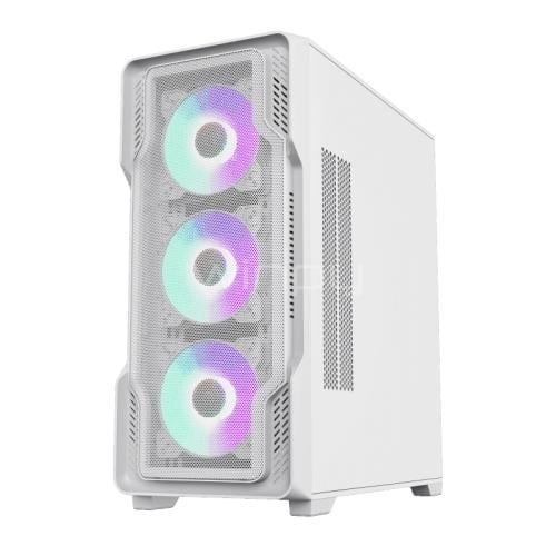 Gabinete Gamer GameMax Siege (ATX, Vidrio Templado, 4 Ventiladores ARGB, Blanco)