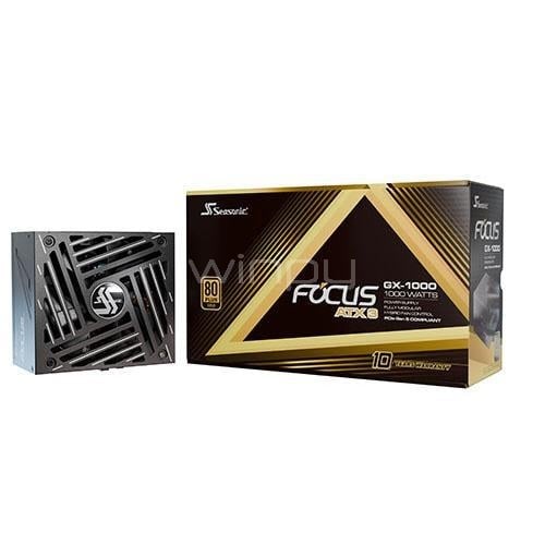 Fuente de Poder Seasonic Focus GX-1000 de 1000W (Certificada 80+ Gold, ATX, Negro)