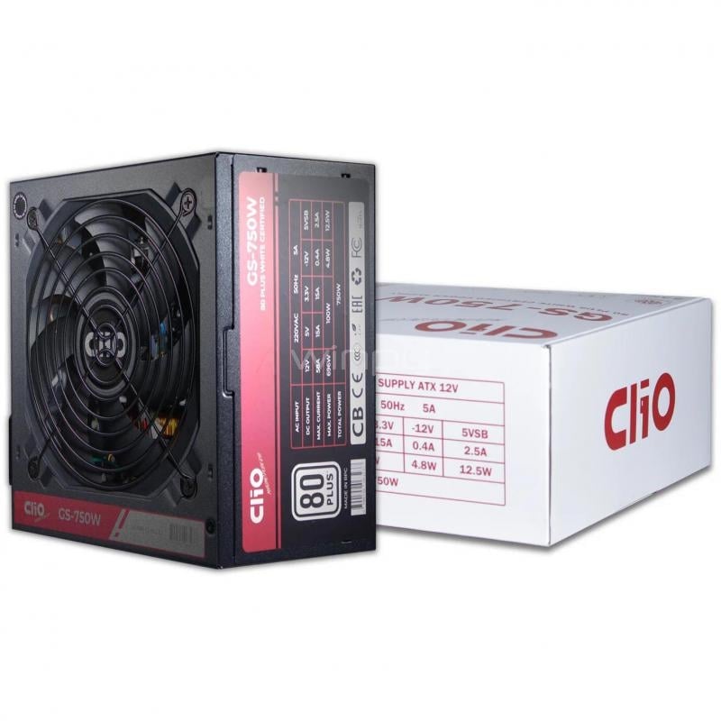 Fuente de Poder Clio GS-750W de 750W (Certificado 80+ White, ATX)