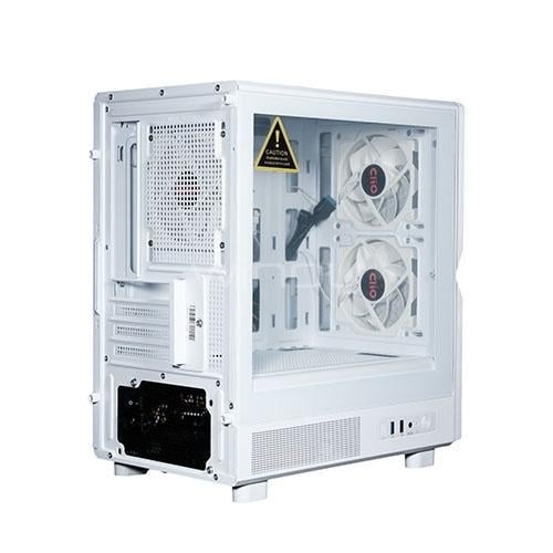 Gabinete Gamer Clio M4 (Micro ATX, Vidrio Templado, 3 Ventiladores ARGB, Blanco)
