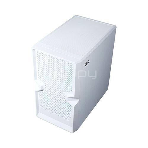 Gabinete Gamer Clio M4 (Micro ATX, Vidrio Templado, 3 Ventiladores ARGB, Blanco)