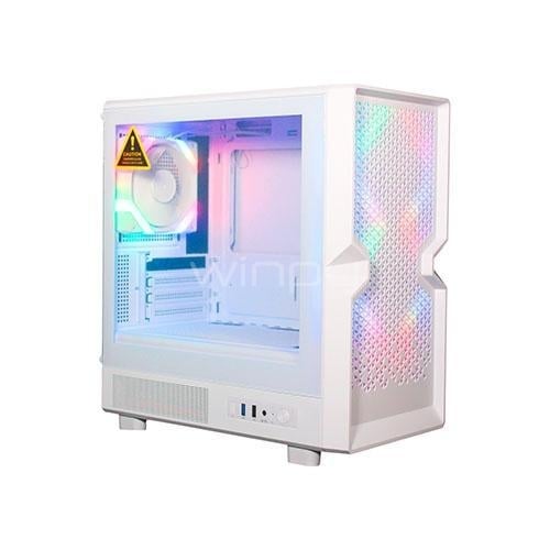 Gabinete Gamer Clio M4 (Micro ATX, Vidrio Templado, 3 Ventiladores ARGB, Blanco)
