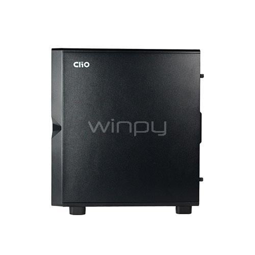 Gabinete Gamer Clio M4 (Micro ATX, Vidrio Templado, 3 Ventiladores ARGB, Negro)