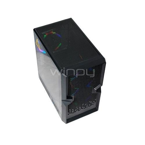 Gabinete Gamer Clio M4 (Micro ATX, Vidrio Templado, 3 Ventiladores ARGB, Negro)