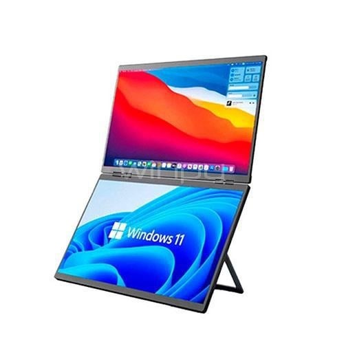 Monitor Portátil de Doble Pantalla Clio Z140A01D de 14” (Full HD, USB, Plegable, VESA)