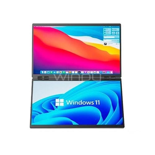 Monitor Portátil de Doble Pantalla Clio Z140A01D de 14” (Full HD, USB, Plegable, VESA)