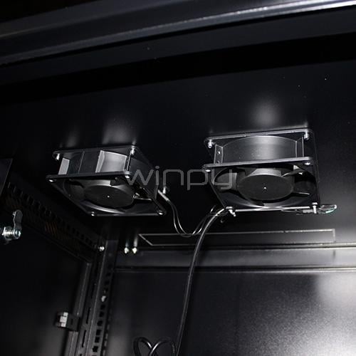 Gabinete Rack Mural Clio de 6U (600x450mm, IP20, Vidrio templado, Negro)